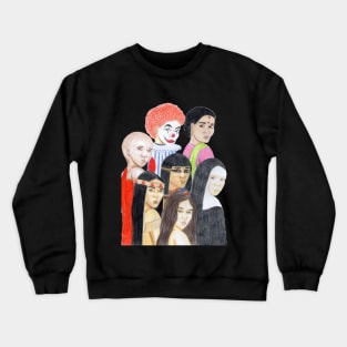 Many Faces, Many Lives- Bright Red Crewneck Sweatshirt